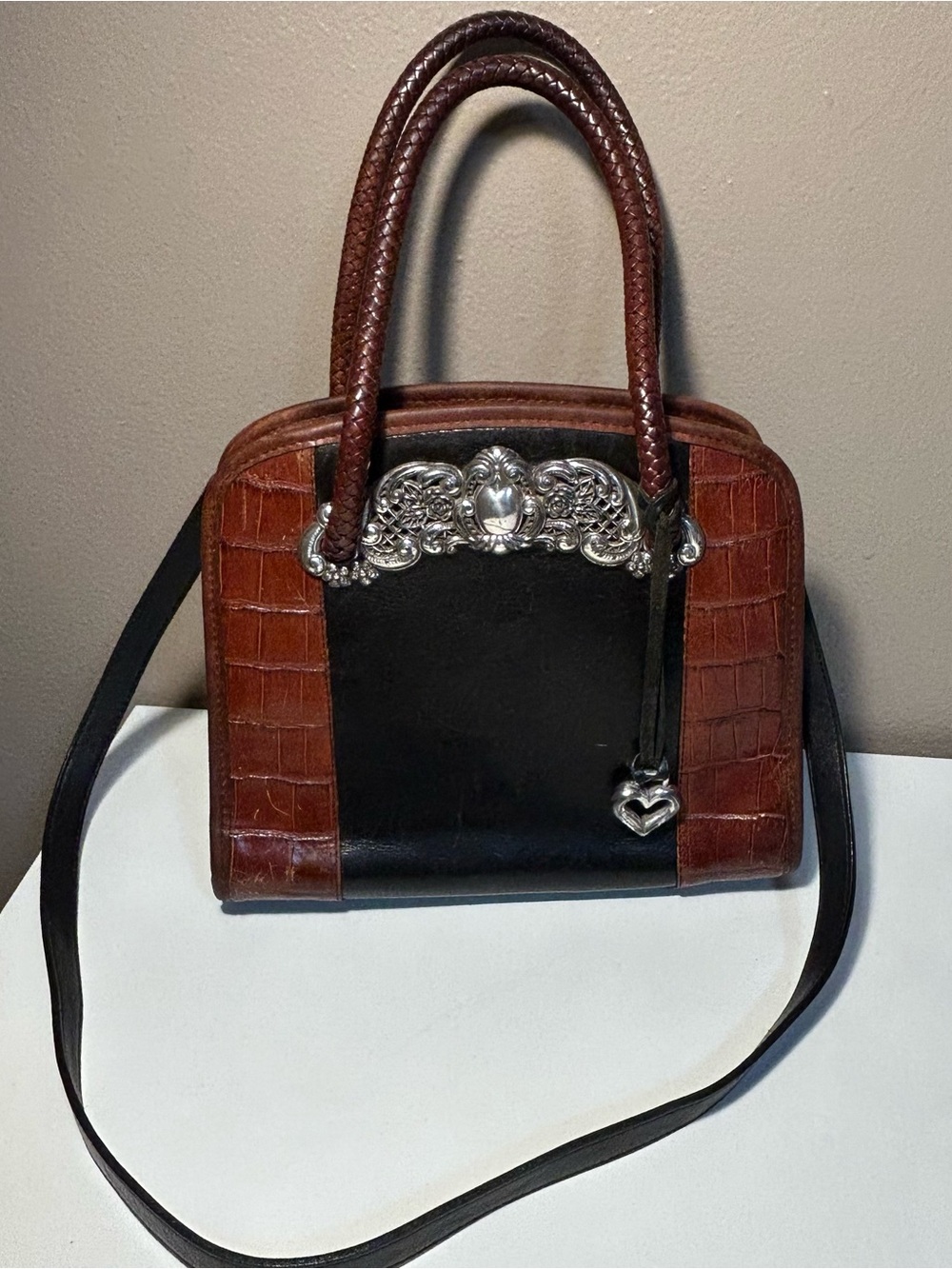 Brighton Chantilly Vintage Handbag Shoulder Bag removable strap leather